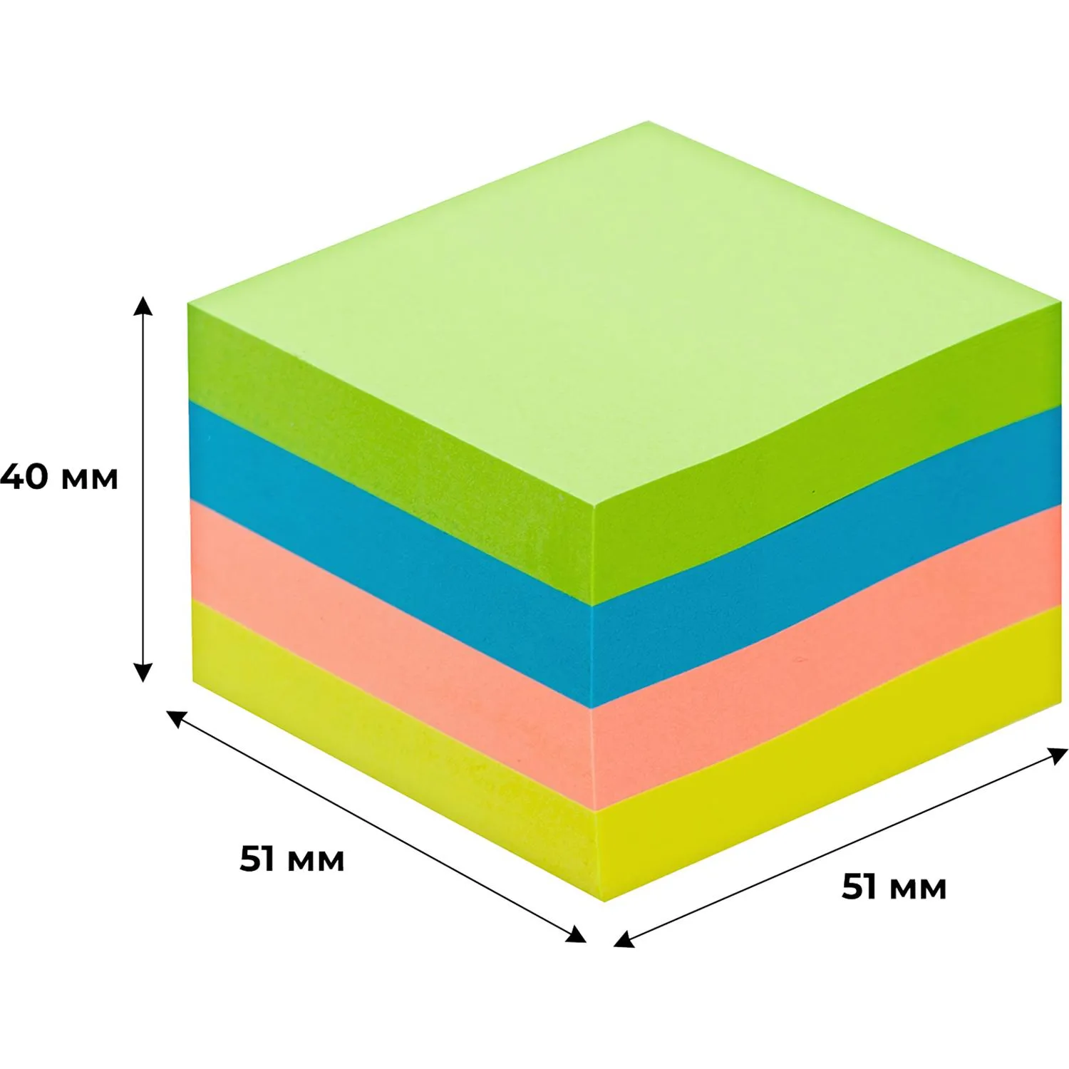 Стикеры Attache Selection 51×51 мм, 400 листов (4 неона, без следов клея) - Image 4