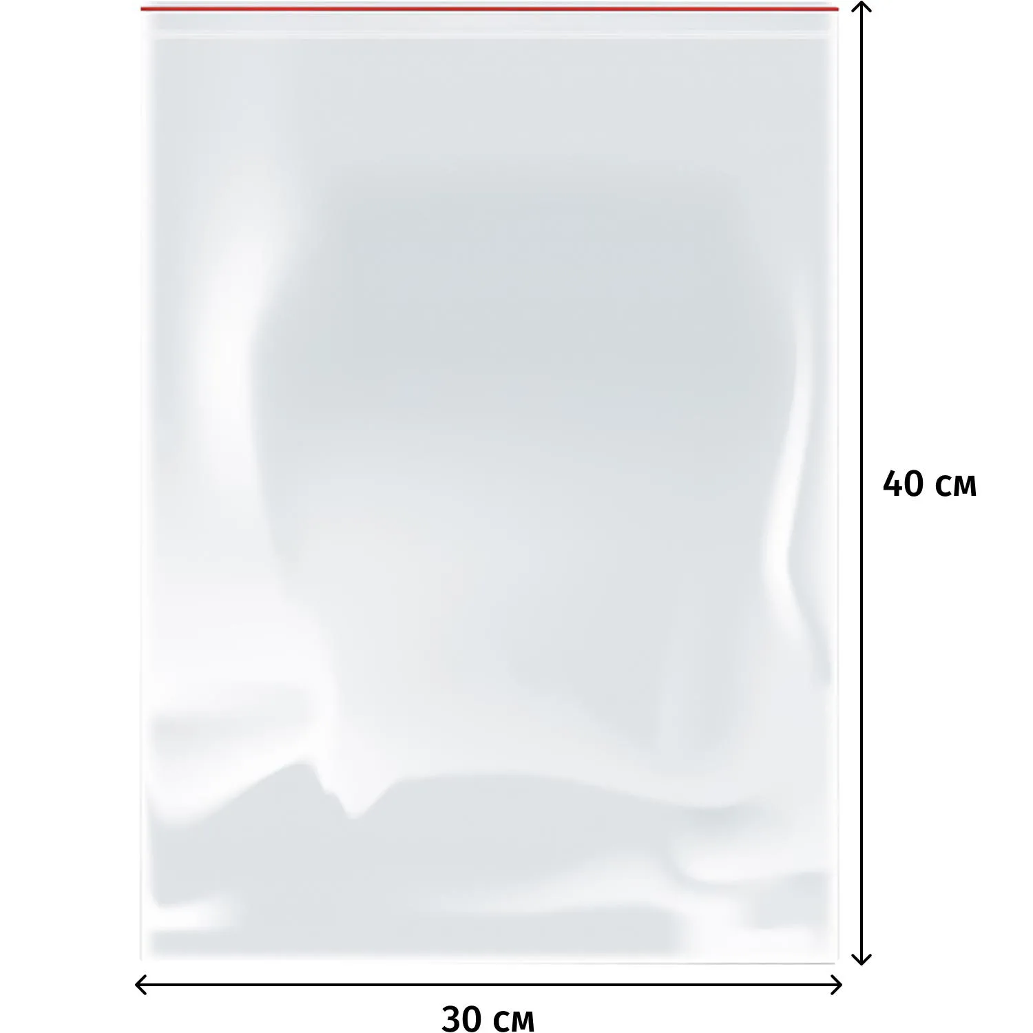 Пакет с замком zip-lock ПВД прозрачный 30x40 см 35 мкм (100 штук в упаковке) - Image 2
