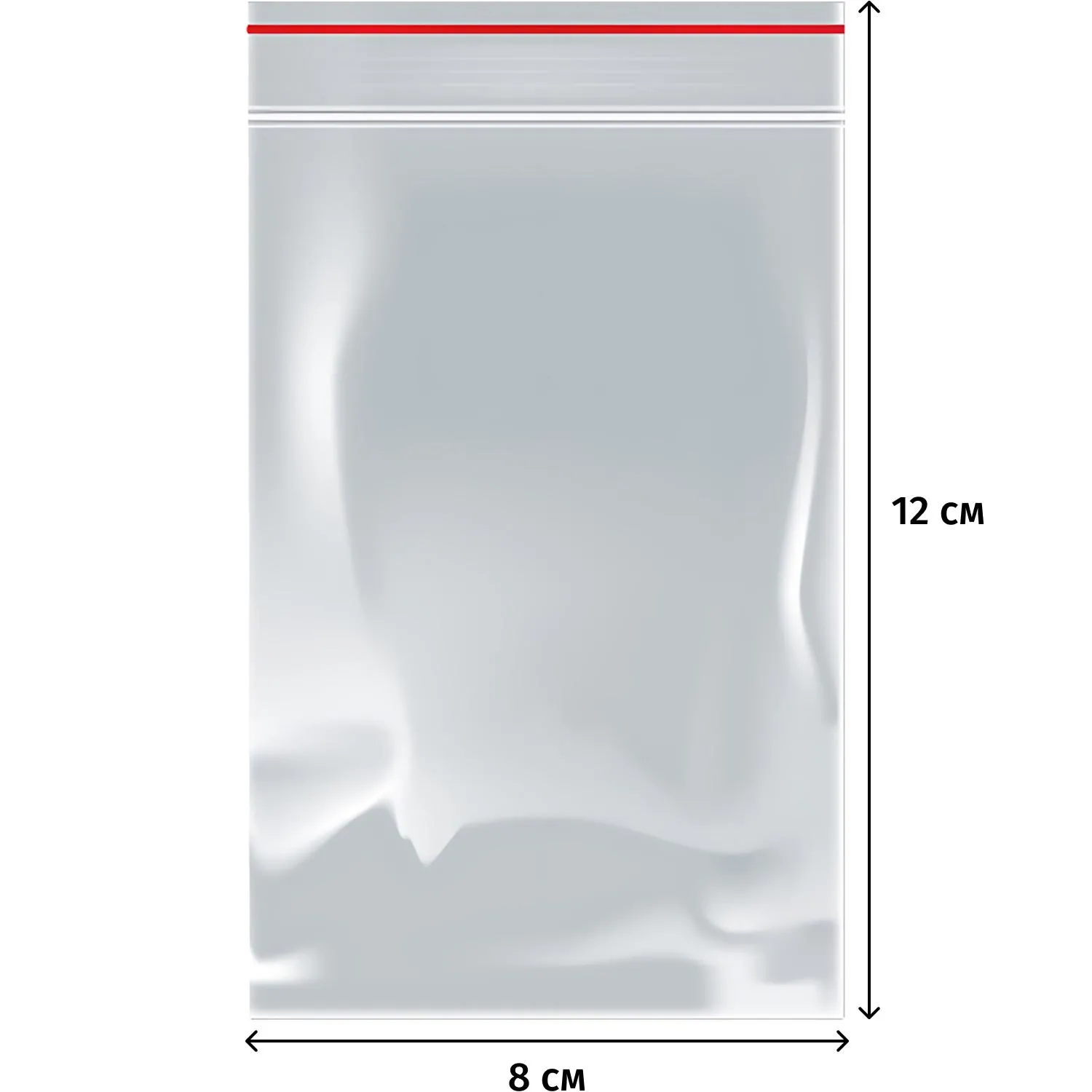 Пакет с замком zip-lock ПВД прозрачный 8x12 см 35 мкм (1000 штук в упаковке) - Image 2
