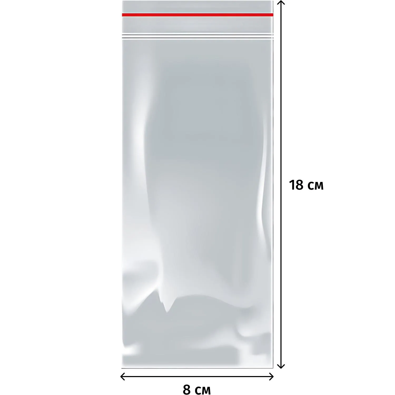 Пакет с замком zip-lock  ПВД прозрачный 8x18 см 35 мкм (1000 штук в упаковке) - Image 2