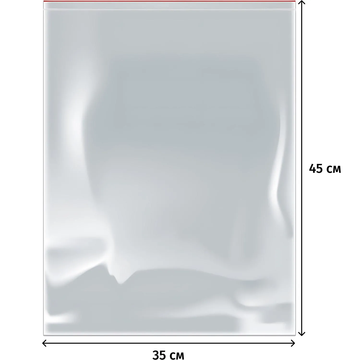 Пакет с замком zip-lock ПВД прозрачный 35x45 см 35 мкм (100 штук в упаковке) - Image 2