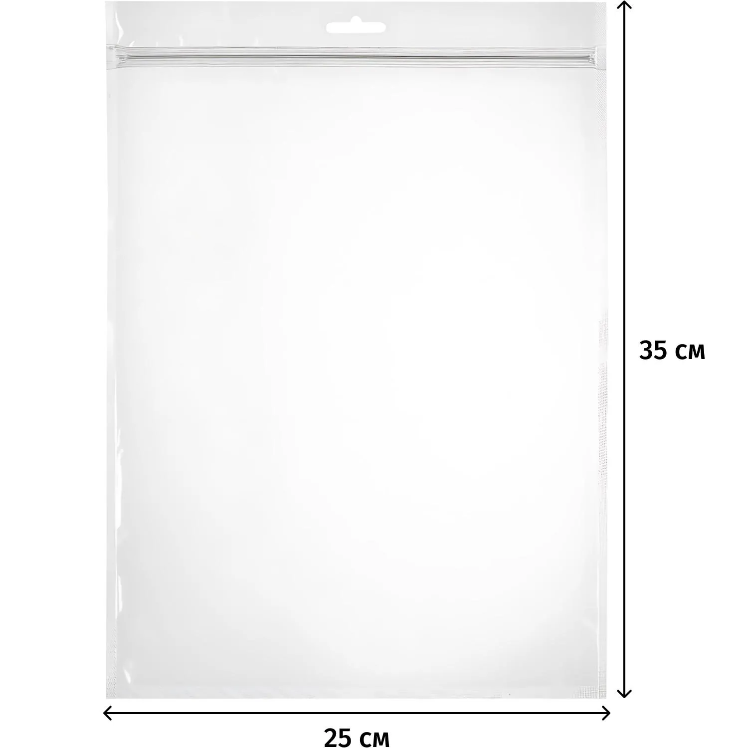 Пакет с замком zip-lock с европодвесом ПВД 25x35 см 60 мкм (100 штук в упаковке) - Image 2