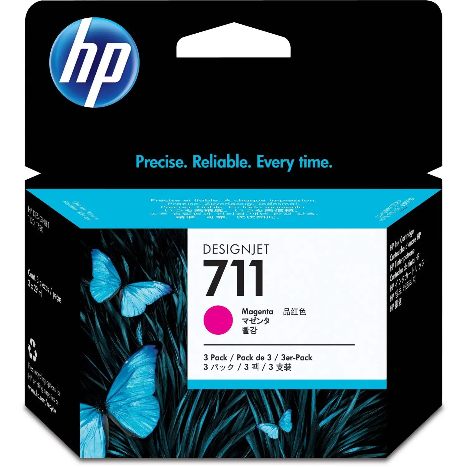 Картридж струйный HP 711 CZ135A пурпурный оригинальный (тройная упаковка) - Image 2
