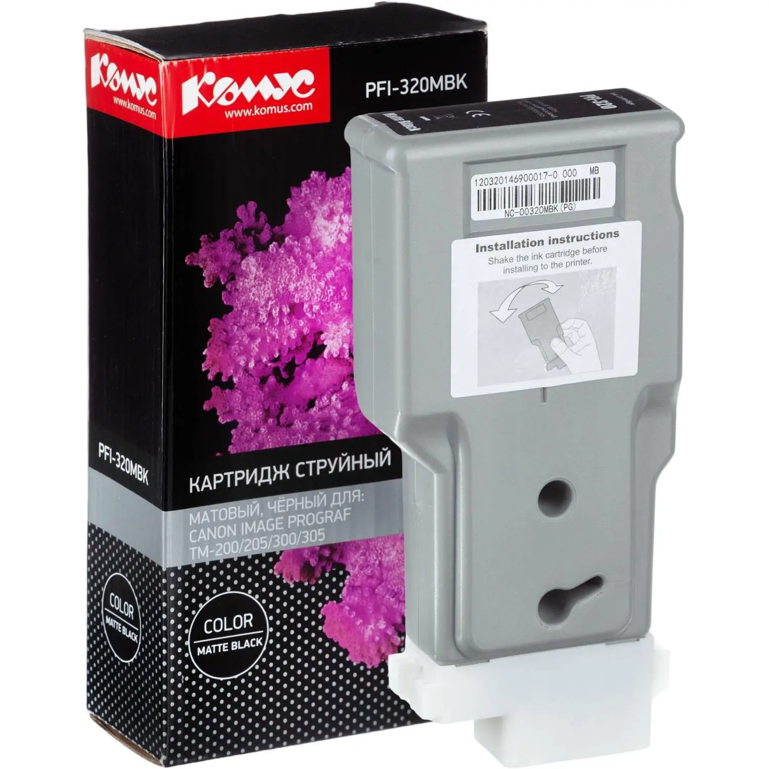 Картридж струйный Комус PFI-320MBK 2889C001 для Canon чёрный матовый совместимый повышенной ёмкости - Image 2