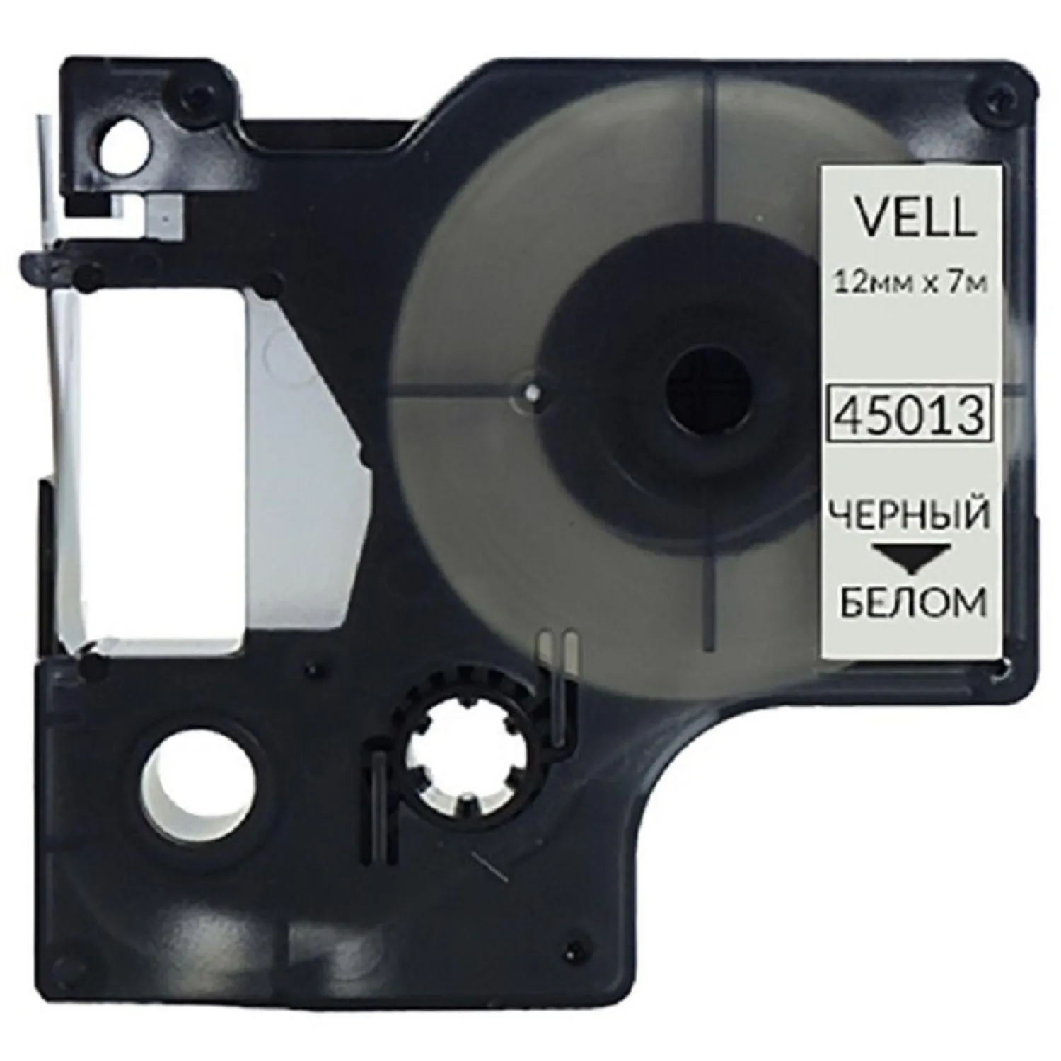 Картридж Vell VL-D-S0720530/45013 для принтера этикеток Dymo (12 мм x 7 м, цвет ленты белый, шрифт чёрный) - Image 3