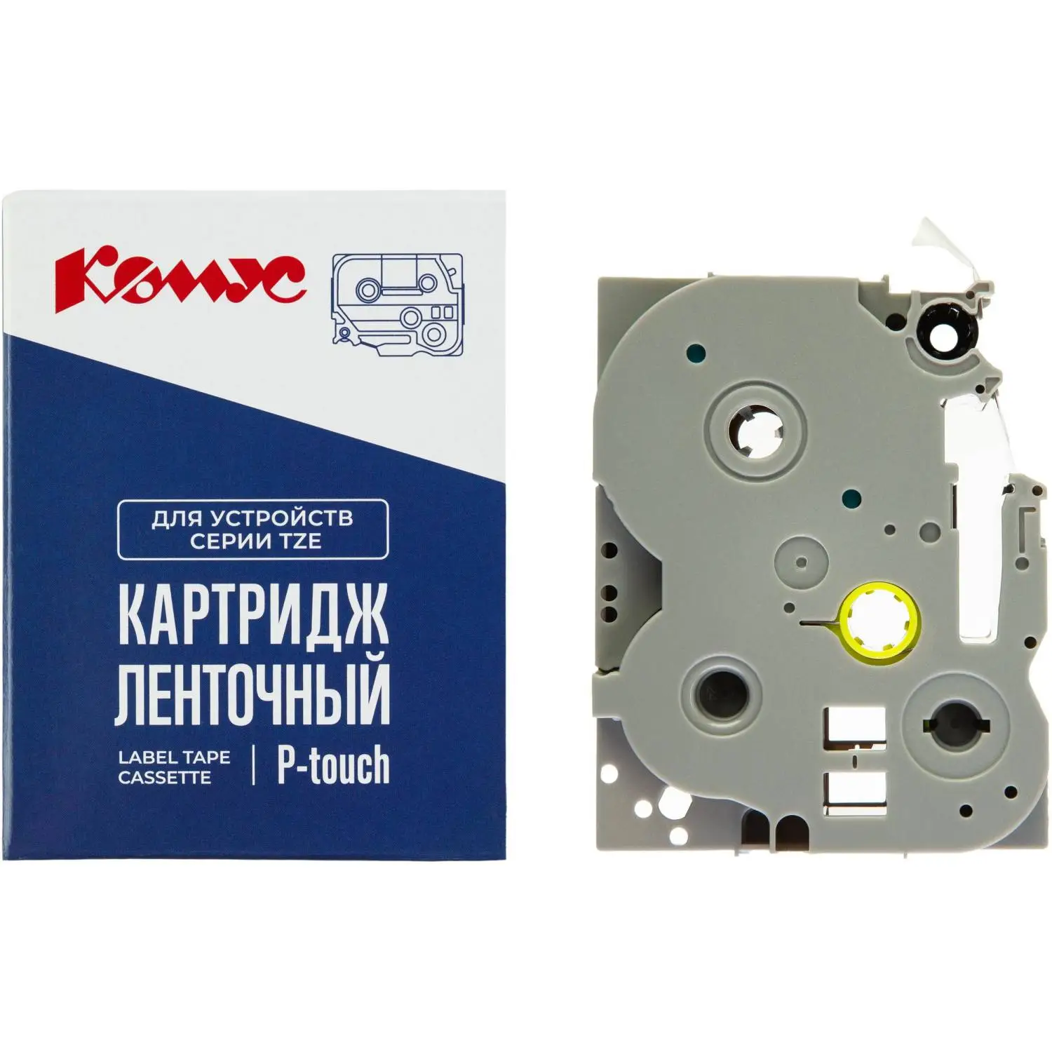Картридж Комус TZE-711 для принтера этикеток Brother (6 мм х 8 м, цвет ленты зелёный, шрифт чёрный)