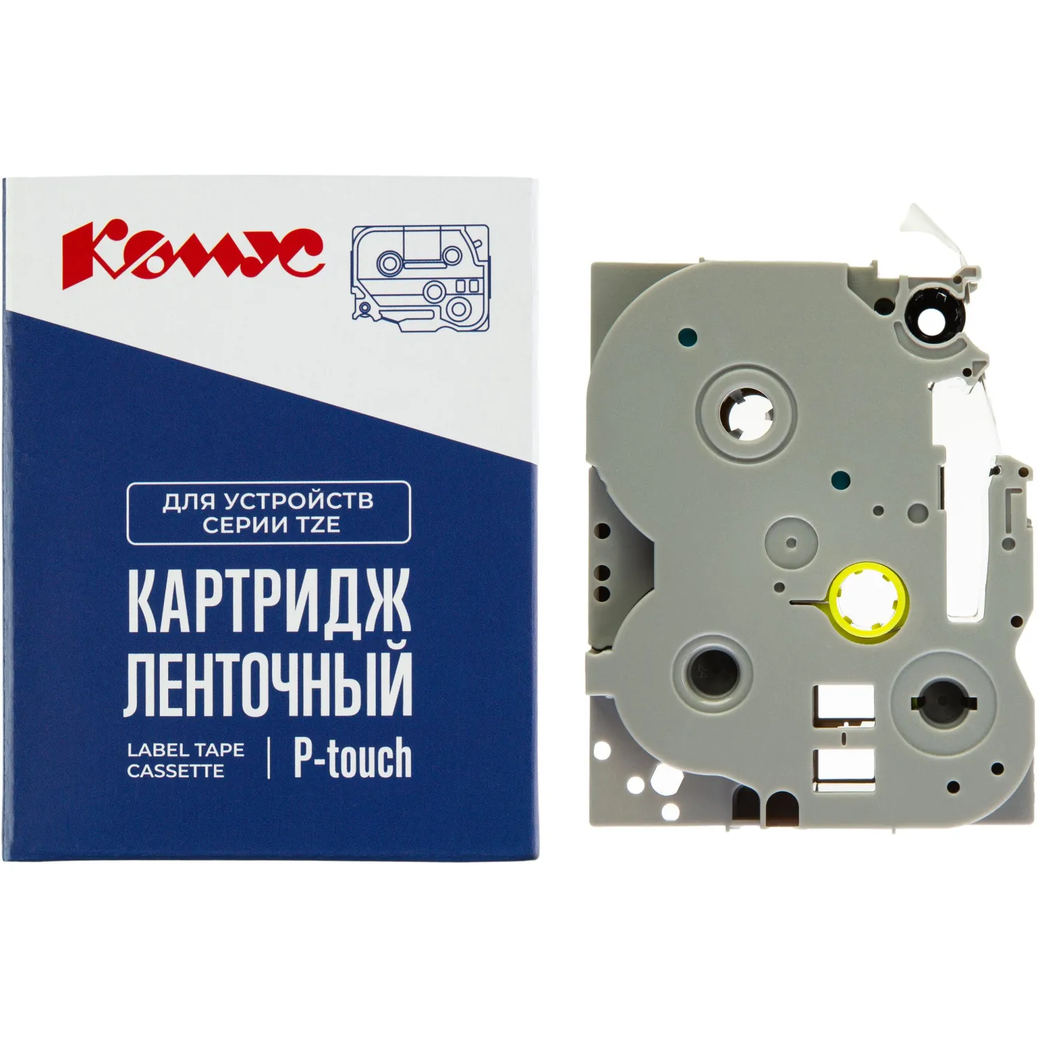 Картридж Комус TZE-431 для принтера этикеток Brother (12 мм х 8 м, цвет ленты красный, шрифт чёрный)