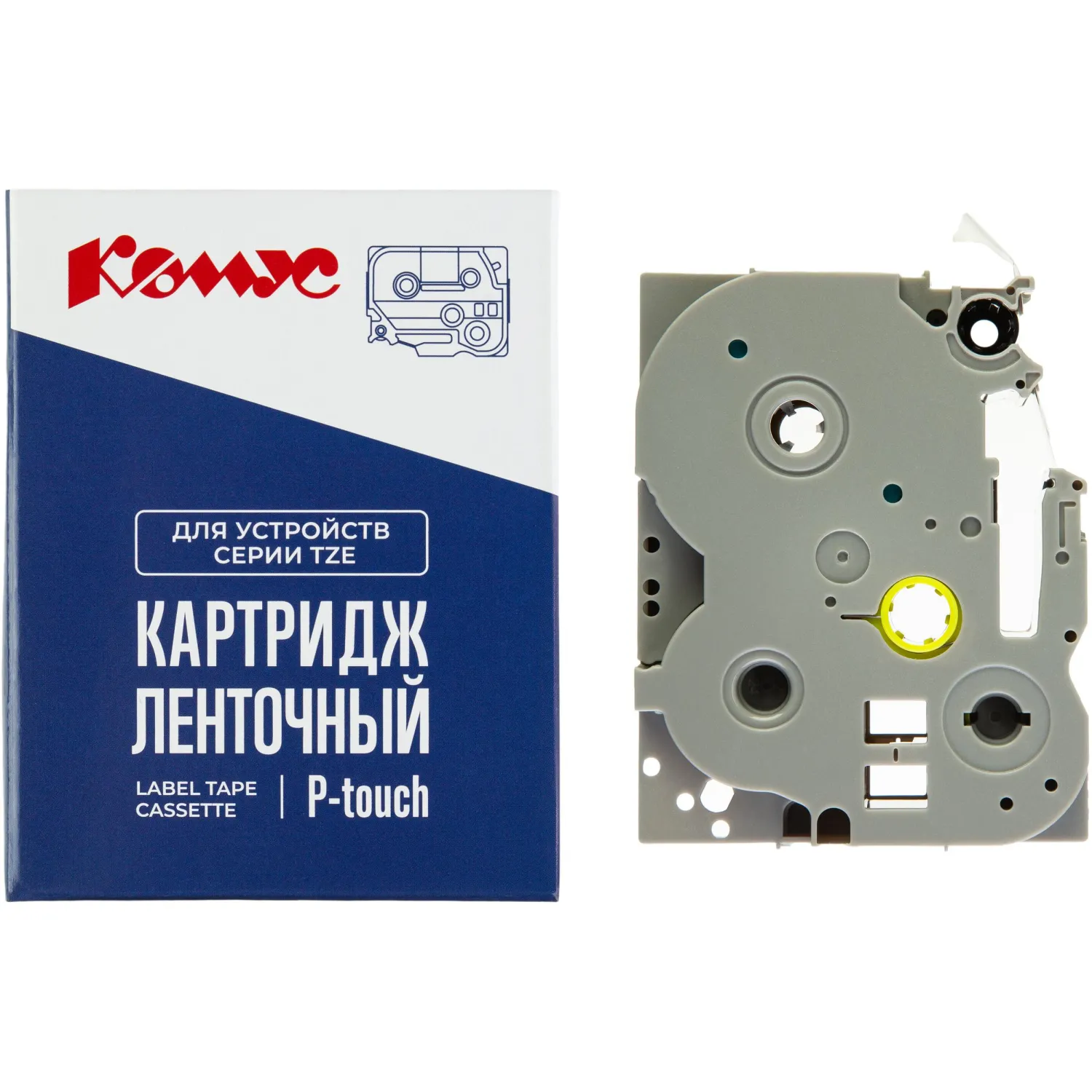 Картридж Комус TZE-531 для принтера этикеток Brother (12 мм х 8 м, цвет ленты синий, шрифт чёрный)