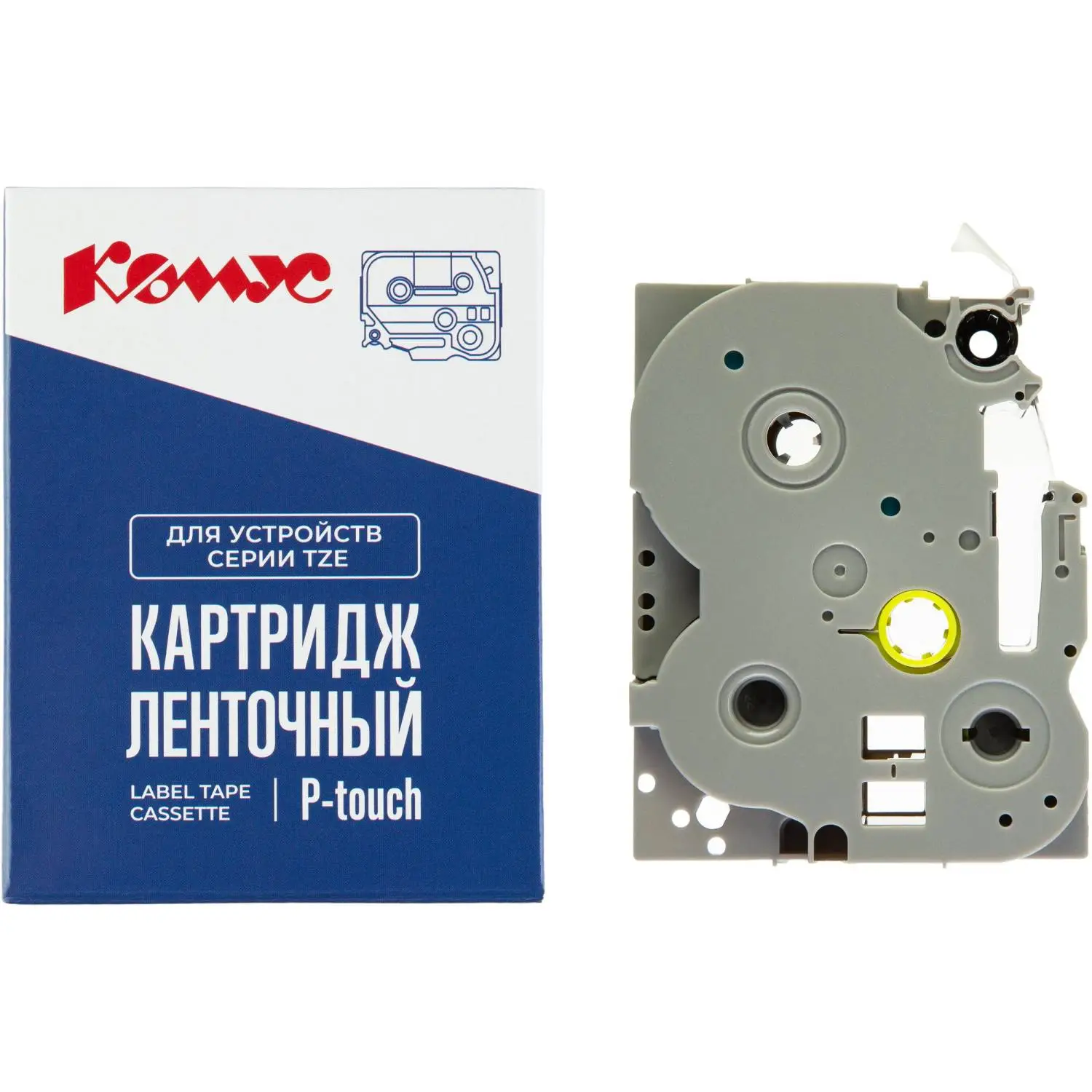 Картридж Комус TZE-151 для принтера этикеток Brother (24 мм х 8 м, цвет ленты прозрачный, шрифт чёрный)