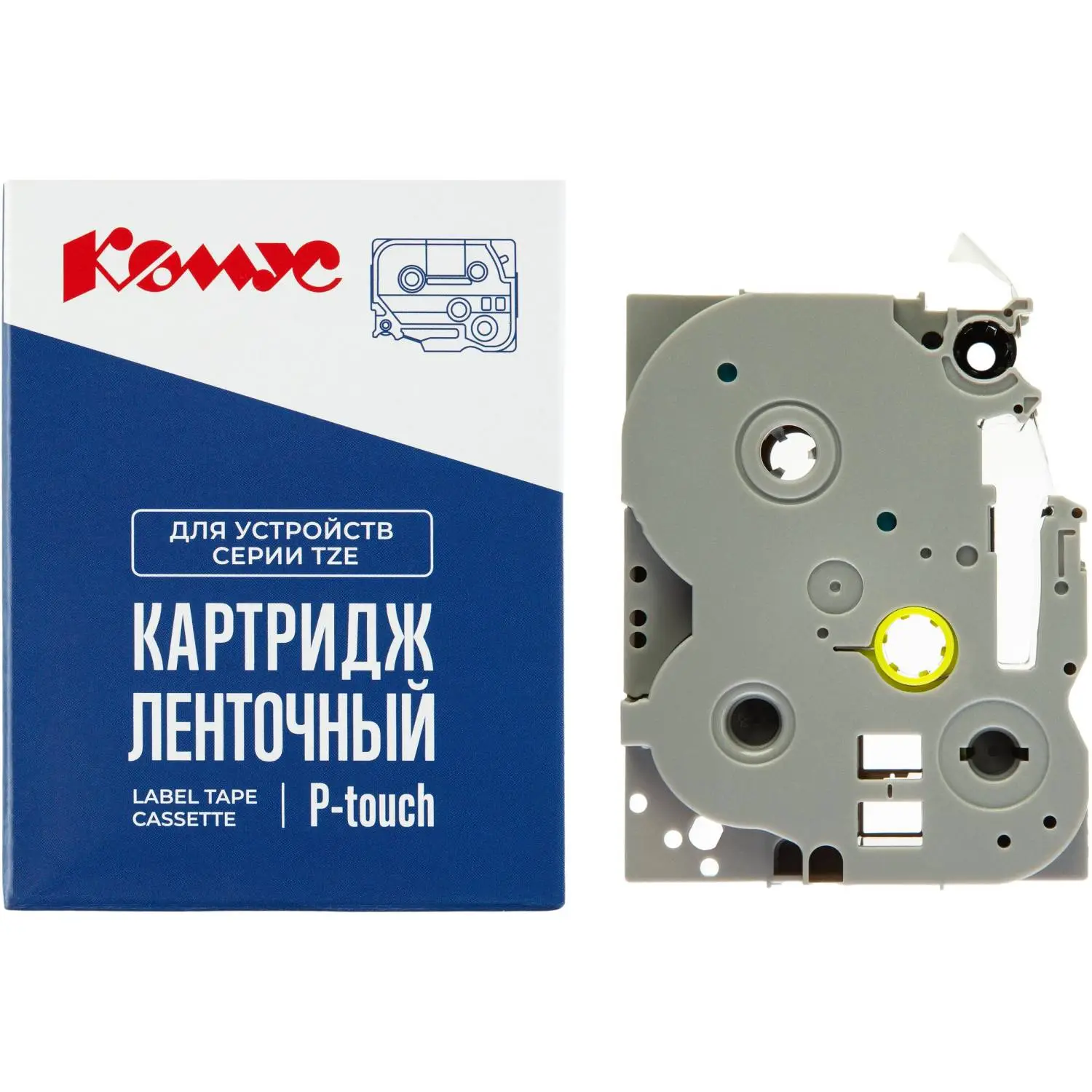 Картридж Комус TZE-651 для принтера этикеток Brother (24 мм х 8 м, цвет ленты жёлтый, шрифт чёрный)