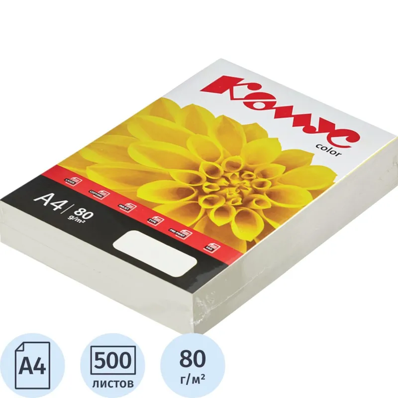Цветная бумага Комус Color слоновая кость А4 80 г/м² (500 л., офисное использование) - Image 2