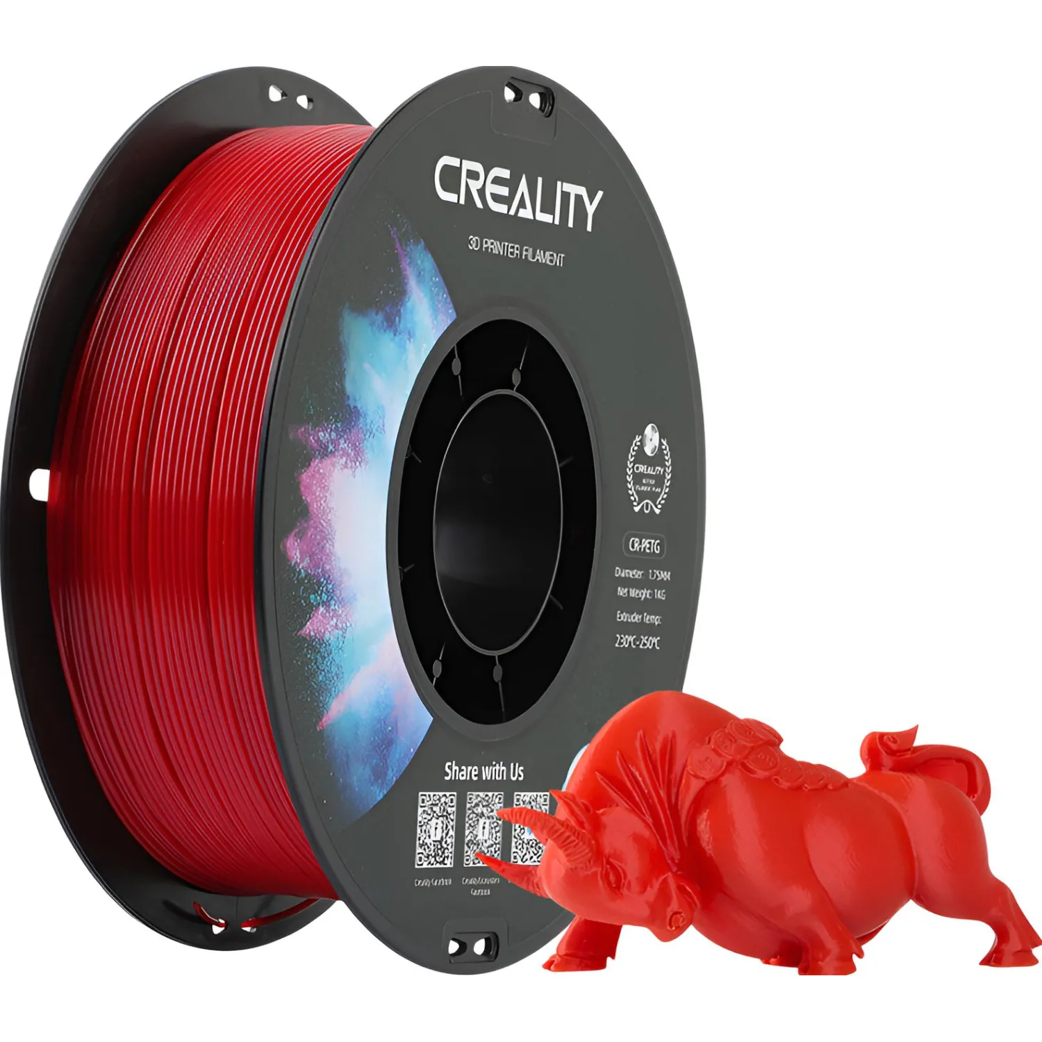Пластик CR-PETG для 3D-принтера Creality красный глянцевый 1.75 мм 1 кг - Image 2