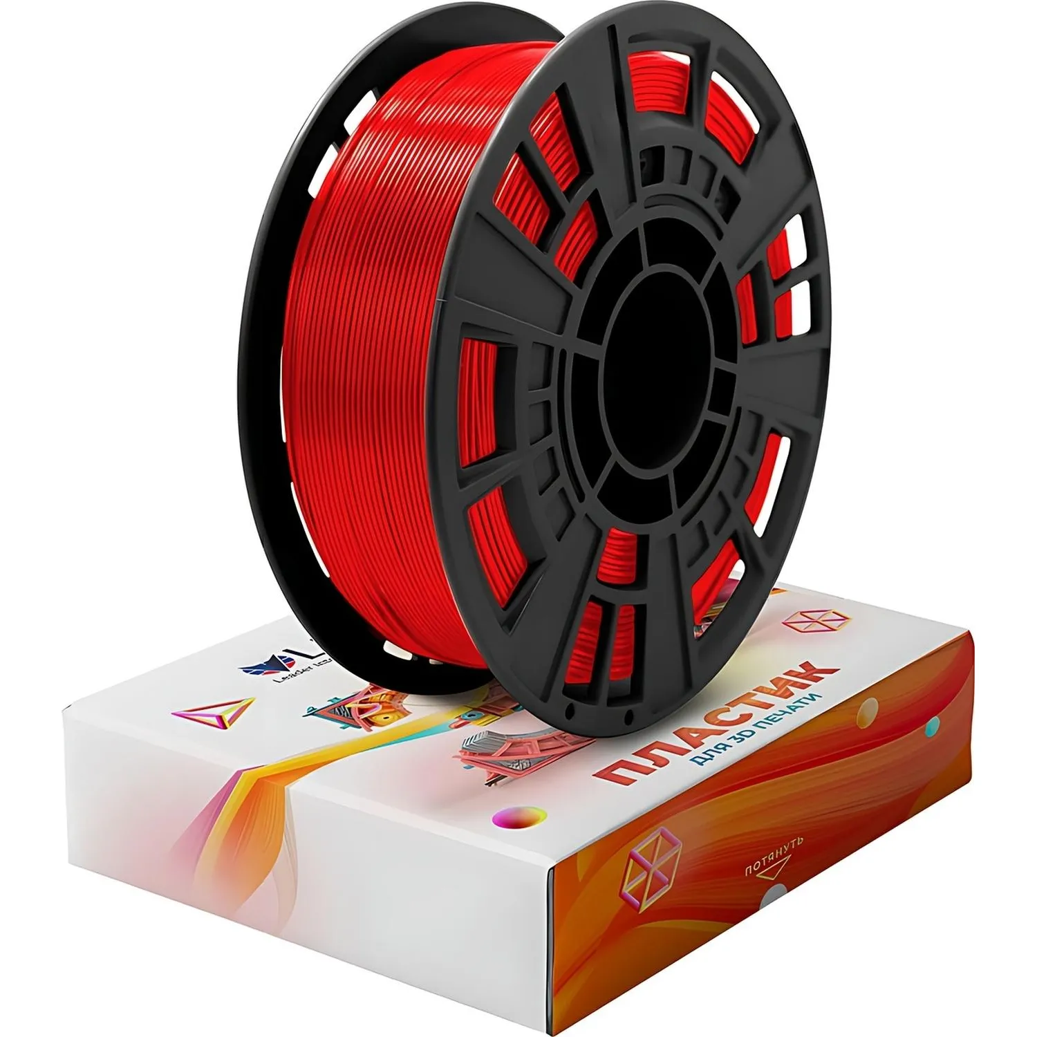 Пластик PETG+ для 3D-принтера Lider-3D красный глянцевый 1.75 мм 1 кг