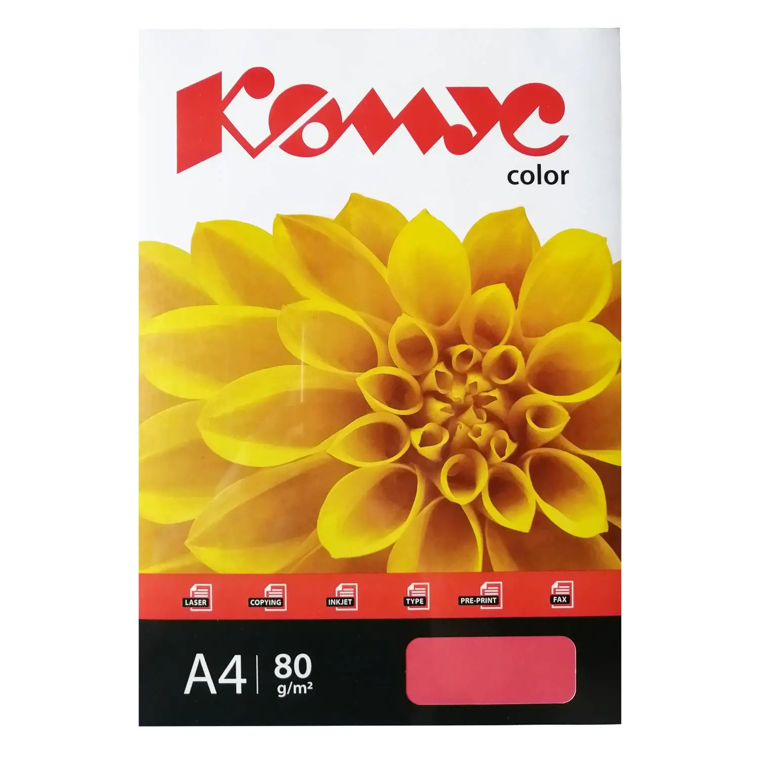 Цветная бумага Комус Color красный А4 80 г/м² (500 листов) - Image 3