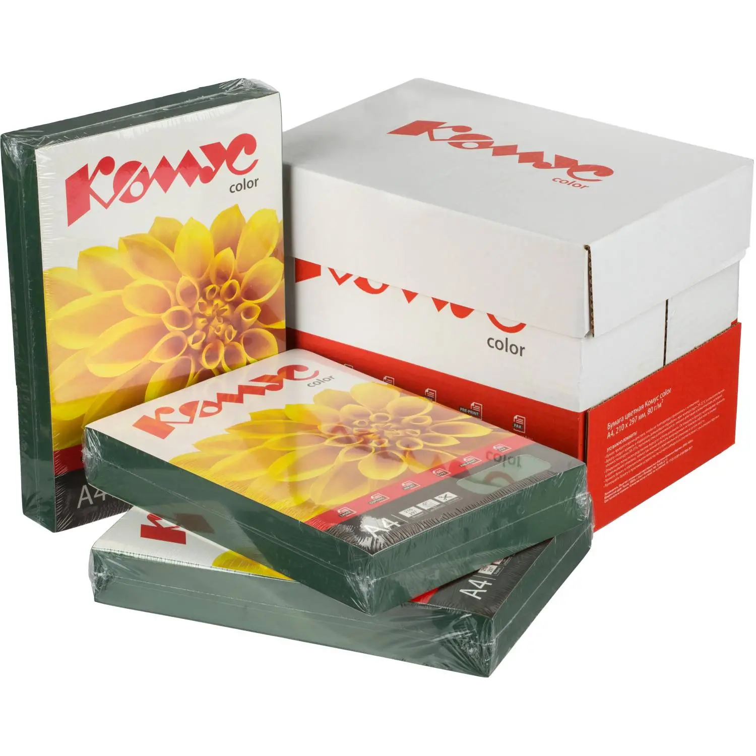 Цветная бумага Комус Color изумруд А4 80г/м² (500л.) для офисной техники - Image 3