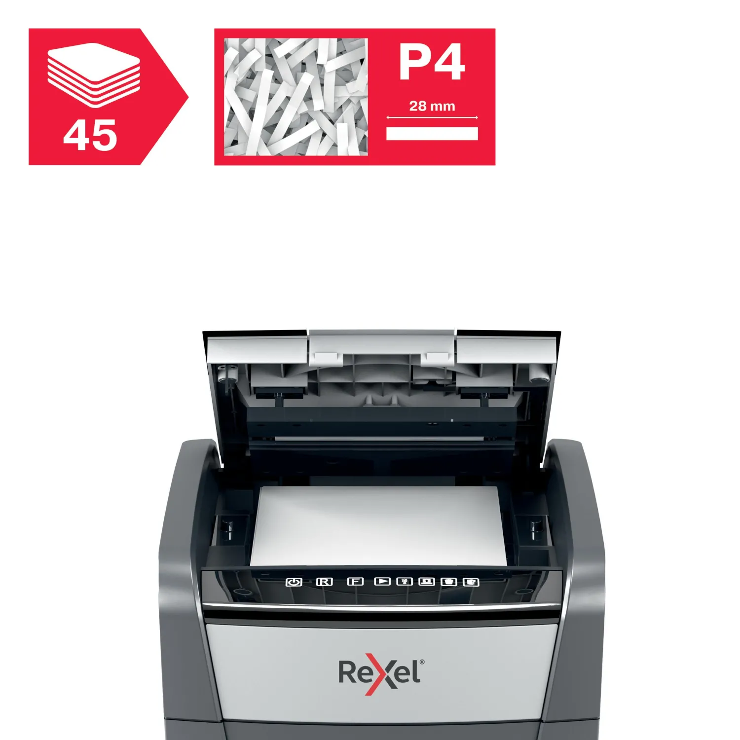 Шредер (уничтожитель документов) Rexel Optimum AutoFeed+ 45X 4-й уровень секретности объем корзины 20 л - Image 6