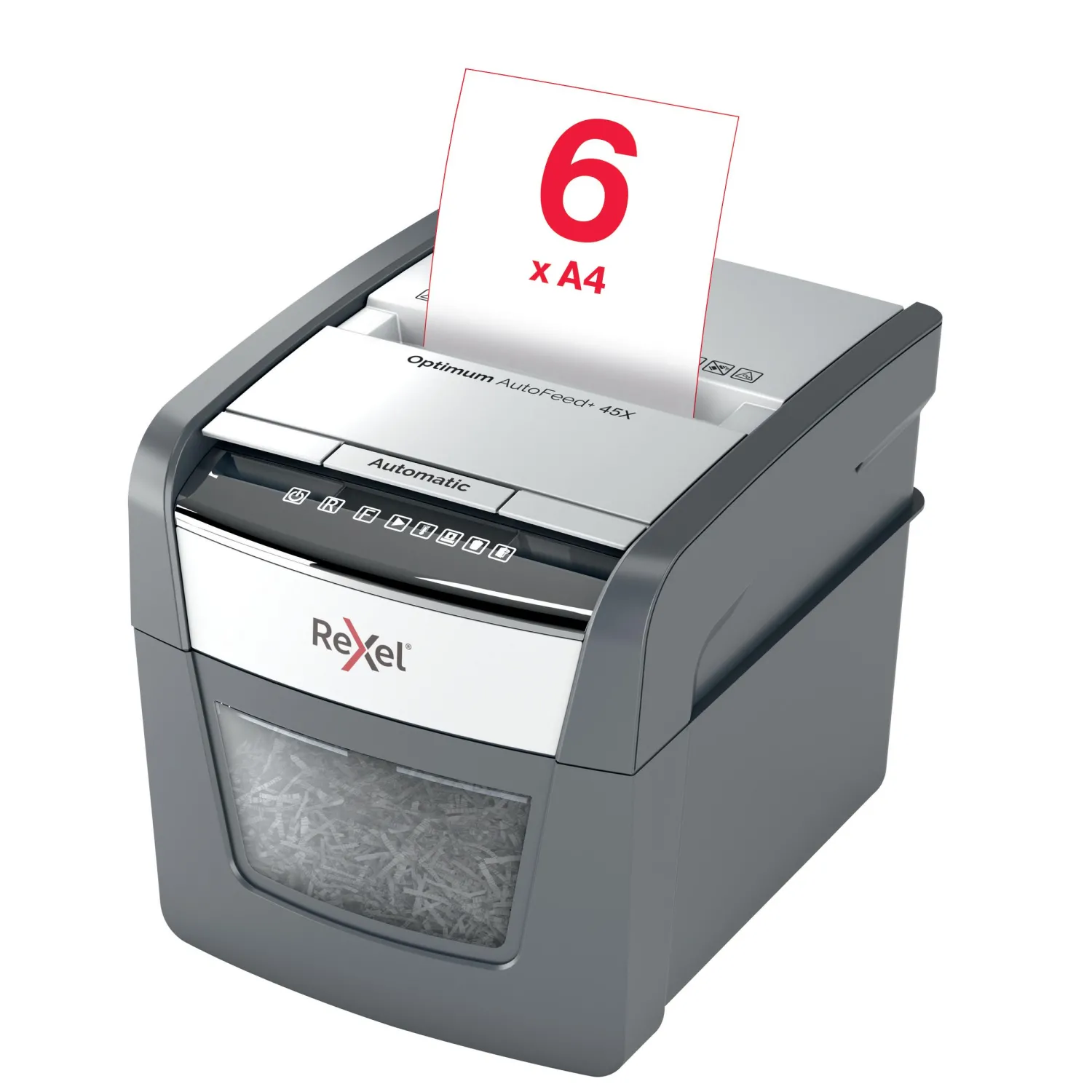 Шредер (уничтожитель документов) Rexel Optimum AutoFeed+ 45X 4-й уровень секретности объем корзины 20 л - Image 7