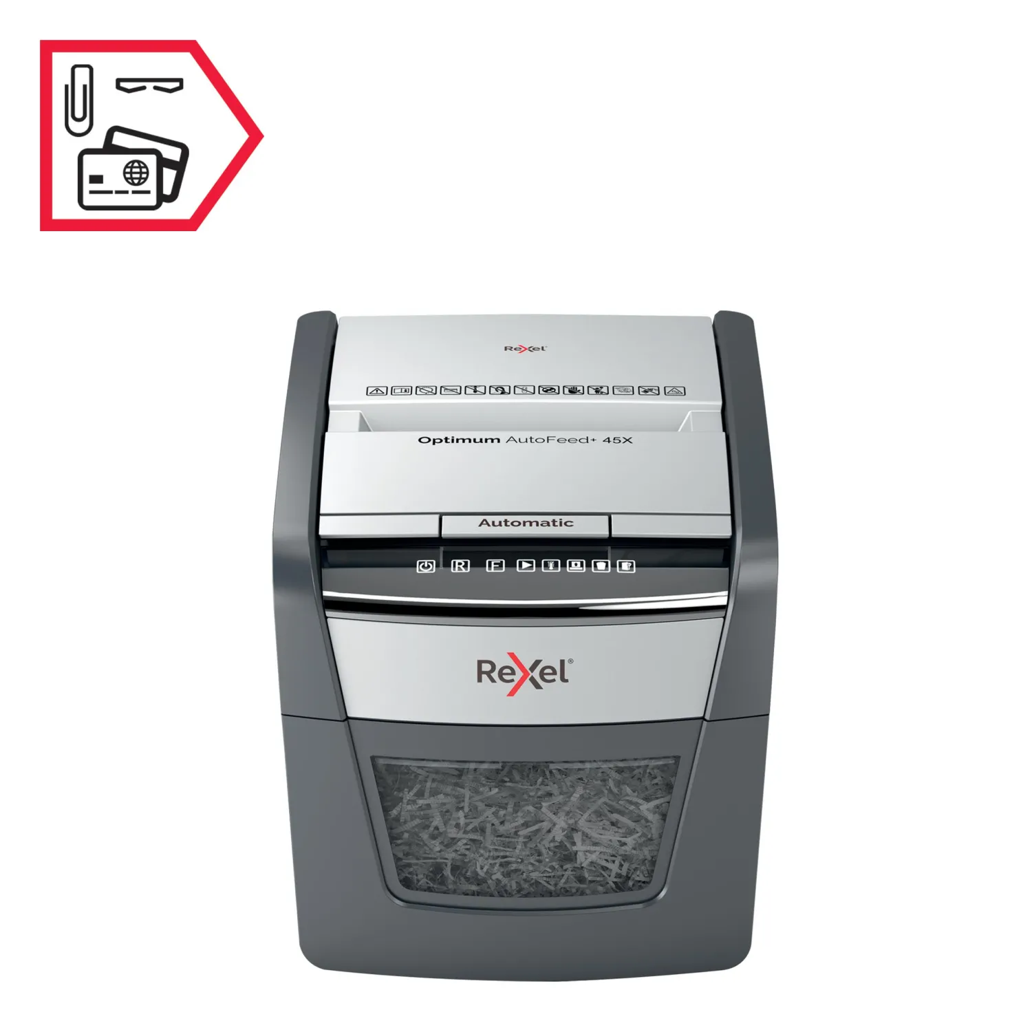 Шредер (уничтожитель документов) Rexel Optimum AutoFeed+ 45X 4-й уровень секретности объем корзины 20 л - Image 8