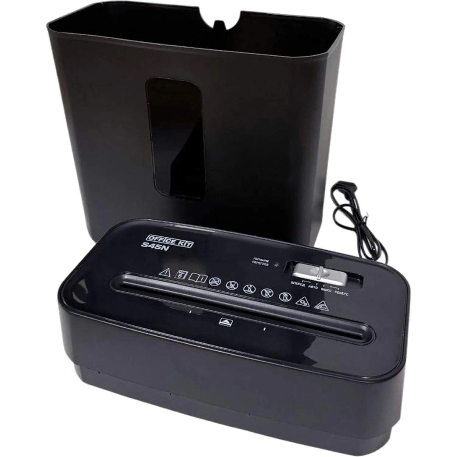 Шредер (уничтожитель документов) Office Kit S45 5-й уровень секретности объём корзины 14 - Image 6
