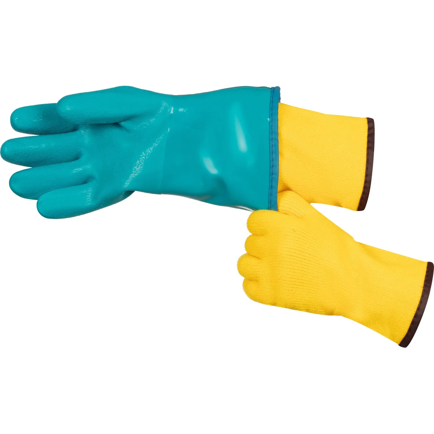 Перчатки рабочие утеплённые Jeta Safety Winter Grip хлопковые с ПВХ покрытием синие/жёлтые (7 класс вязки, размер 9, L, JPW-811) - Image 3