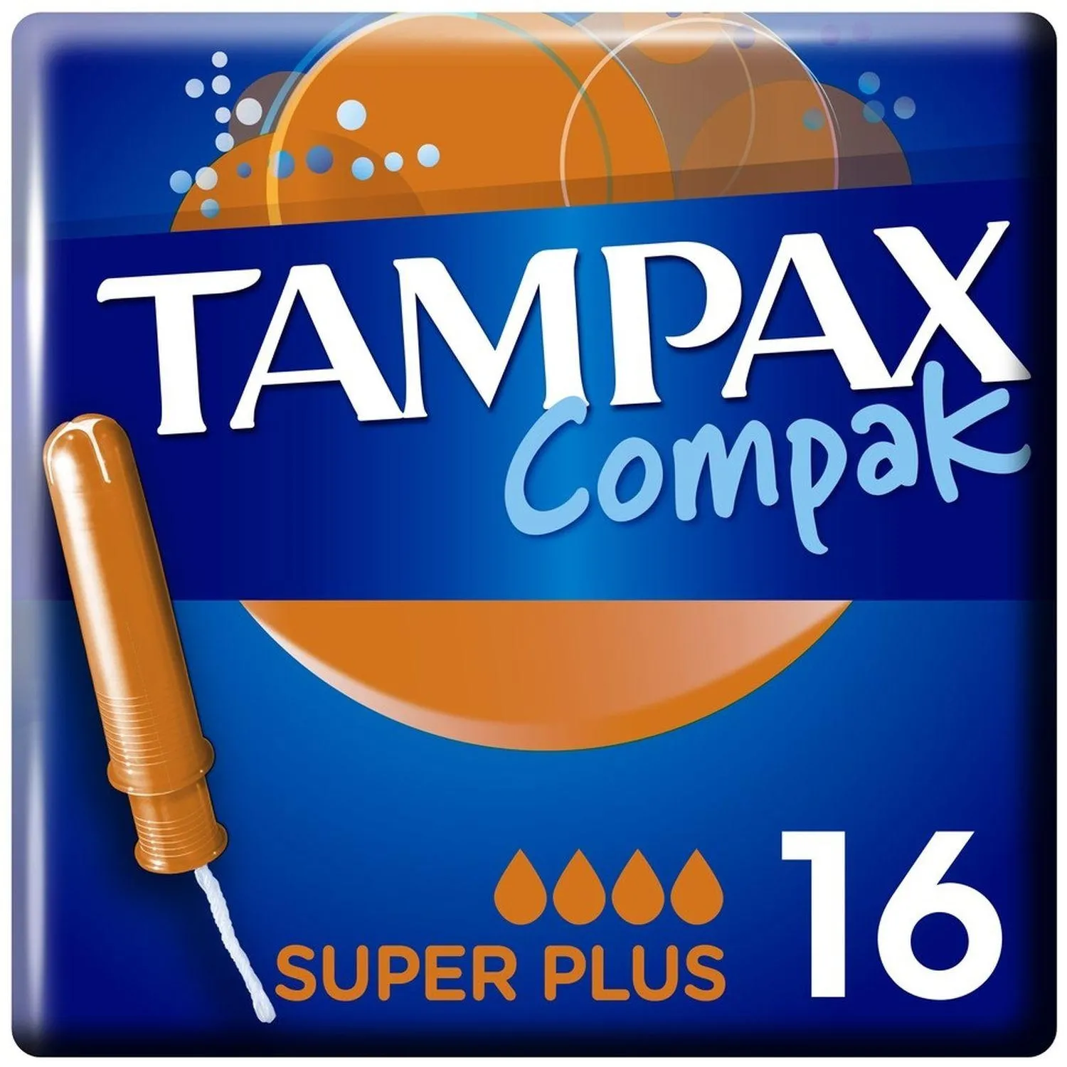 Тампоны гигиенические с аппликатором Tampax Compak Super Plus Duo (16 штук в упаковке)