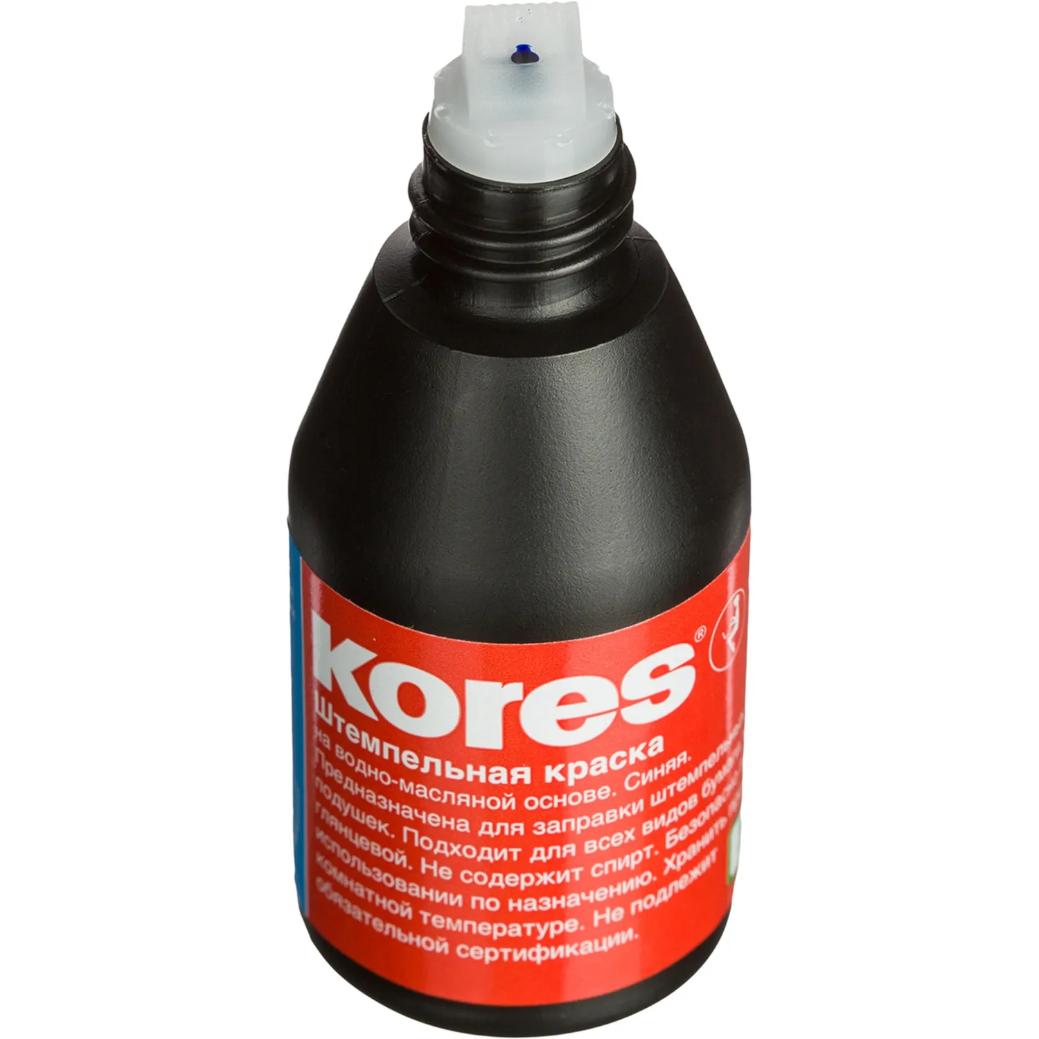 Штемпельная краска Kores синяя 28 мл (водно-масляная), пластик - Image 2