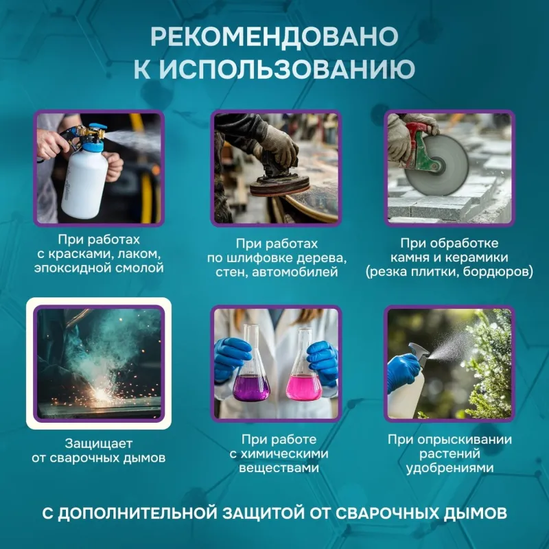 Респиратор PHSV 2020WG противоаэрозольный с угольным фильтром без клапана FFP2 - Image 3