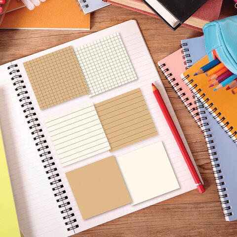 Блок самоклеящийся крафтовый (стикеры) BRAUBERG, MULTI KRAFT 76х76 мм, 300 листов, 115209 - Image 4