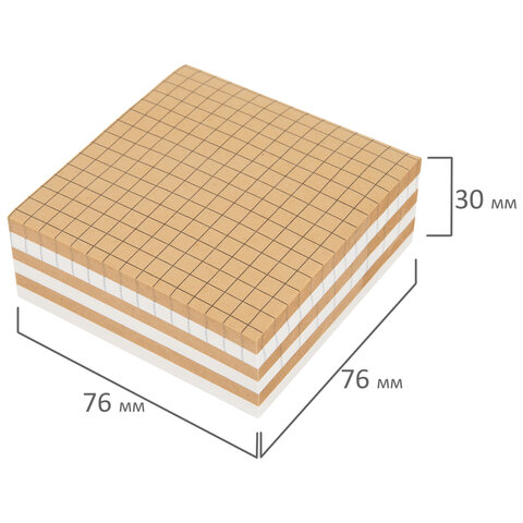 Блок самоклеящийся крафтовый (стикеры) BRAUBERG, MULTI KRAFT 76х76 мм, 300 листов, 115209 - Image 5