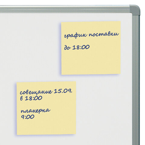 Блок самоклеящийся (стикеры) STAFF STANDARD, ПАСТЕЛЬНЫЙ 76х76 мм, желтый, 100 листов, 116573 - Image 5