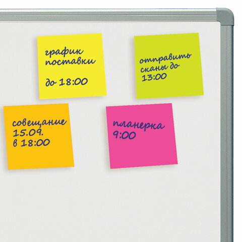 Блок самоклеящийся (стикеры) STAFF, НЕОНОВЫЙ, 51х51 мм, 400 листов, 5 цветов, 129349 - Image 4