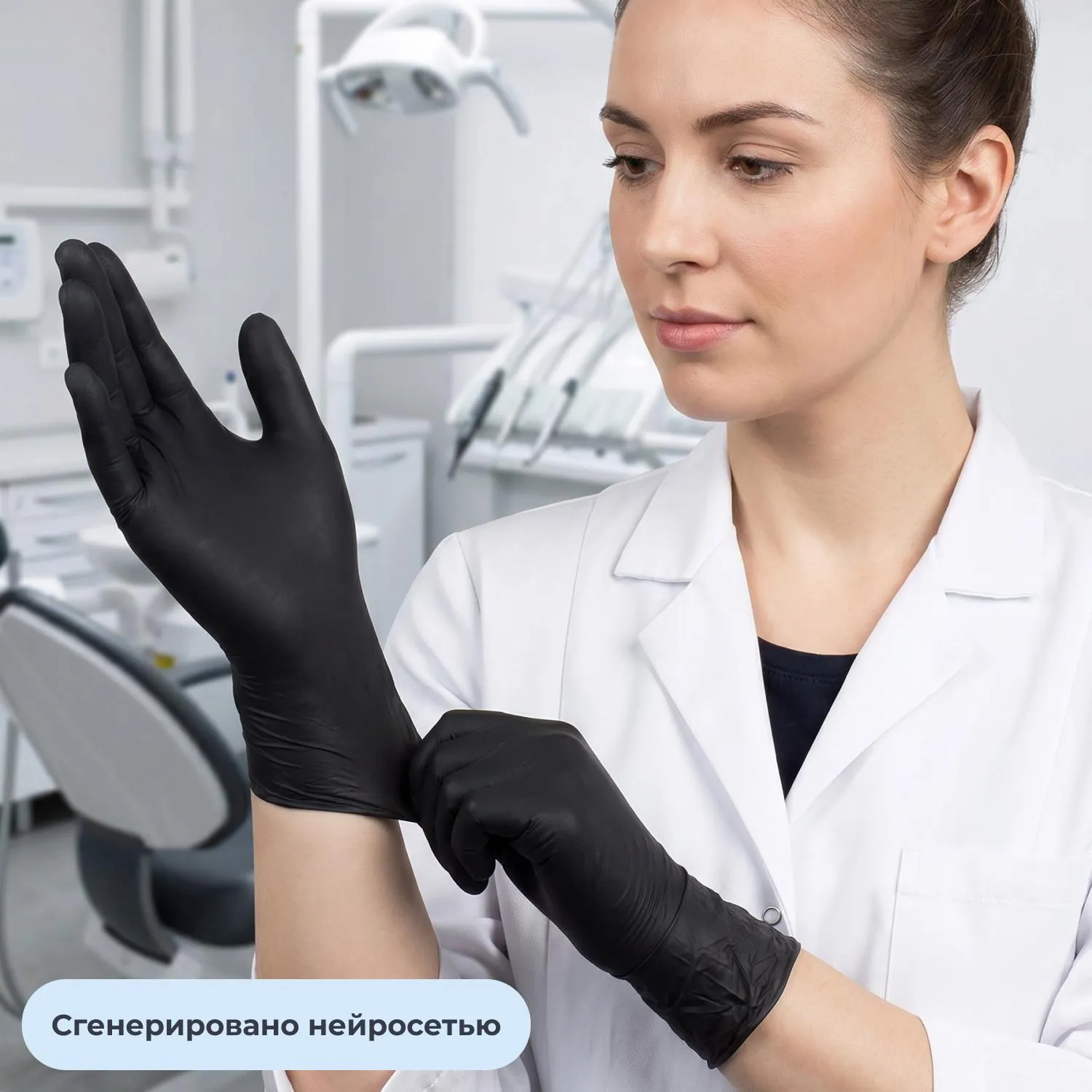 Перчатки одноразовые универсальные нитриловые нестерильные неопудренные размер XS (5-6) чёрные (50 пар/100 штук в упаковке) - Image 2