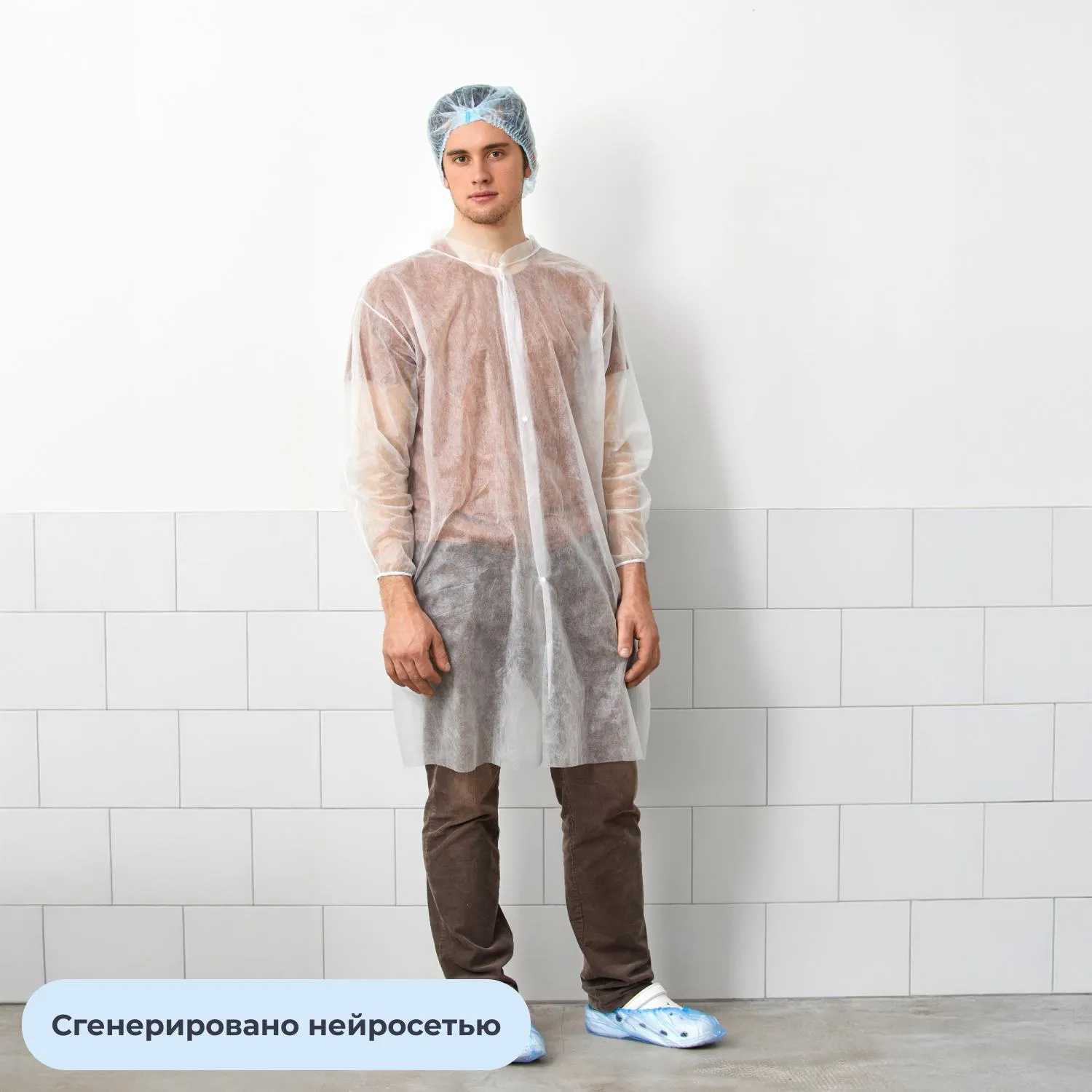 Бахилы одноразовые полиэтиленовые 20 мкм повышенной прочности синие (600 шт./300 пар в упаковке) - Image 2