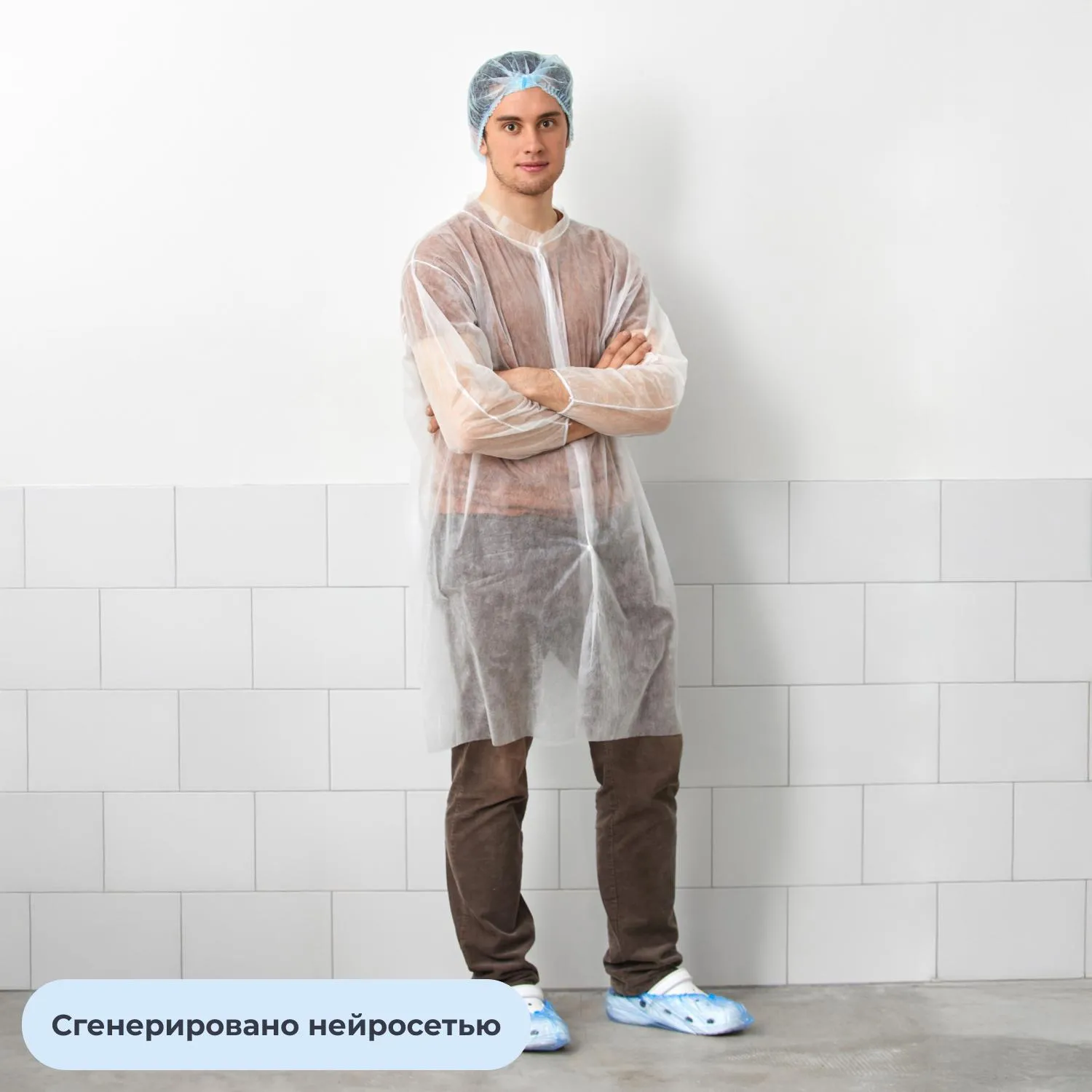Бахилы одноразовые полиэтиленовые 20 мкм повышенной прочности синие (600 шт./300 пар в упаковке) - Image 3