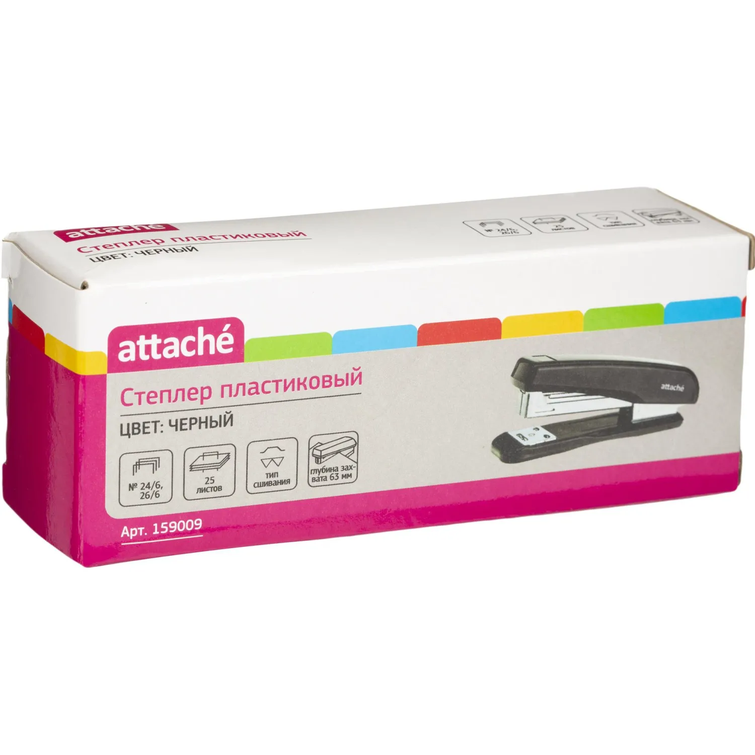 Степлер Attache 8215 настольный, черный (до 25 листов, скобы 24/6–26/6) - Image 2