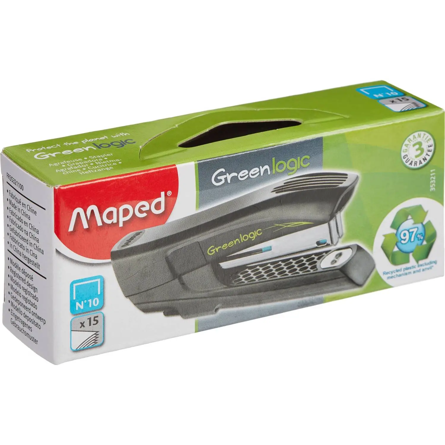 Степлер Maped Greenlogic компактный (до 15 л., экопластик, индикатор скоб) - Image 2