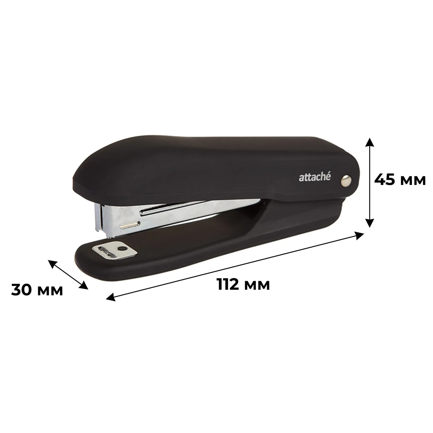 Степлер Attache Comfort черный Soft Touch, 55 мм, для скоб №10 (12 л.) - Image 4