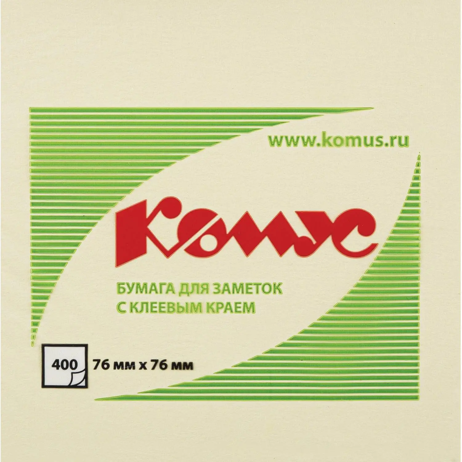 Стикеры Комус Куб 76×76 мм, пастельный жёлтый, 400 л., без следов клея - Image 4