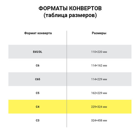Конверты С4 (229х324 мм), без клея, 100 г/м2, КОМПЛЕКТ 500 шт., треугольный клапан, 02983 - Image 5