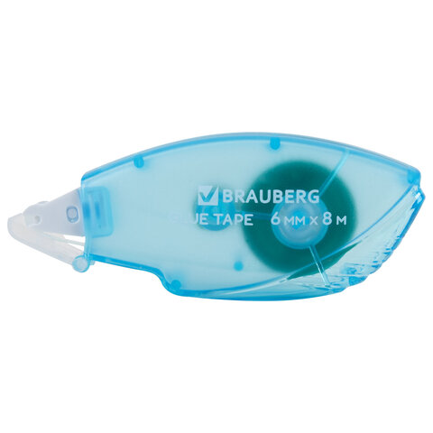 Клей-лента BRAUBERG STANDARD, 6 мм х 8 м, корпус матовый голубой, блистер, 273027 - Image 2