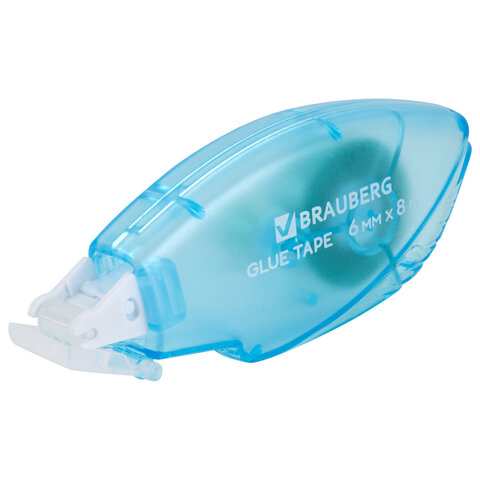 Клей-лента BRAUBERG STANDARD, 6 мм х 8 м, корпус матовый голубой, блистер, 273027 - Image 3