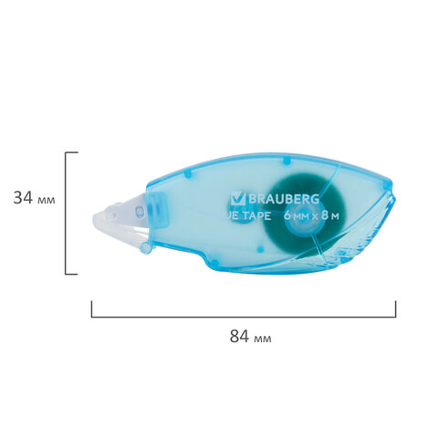 Клей-лента BRAUBERG STANDARD, 6 мм х 8 м, корпус матовый голубой, блистер, 273027 - Image 6