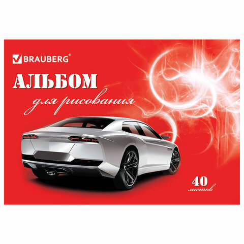 Альбом для рисования, А4, 40 листов, скоба, обложка картон, BRAUBERG, 200х283 мм, "Автостиль" (2 вида), 102852 - Image 6