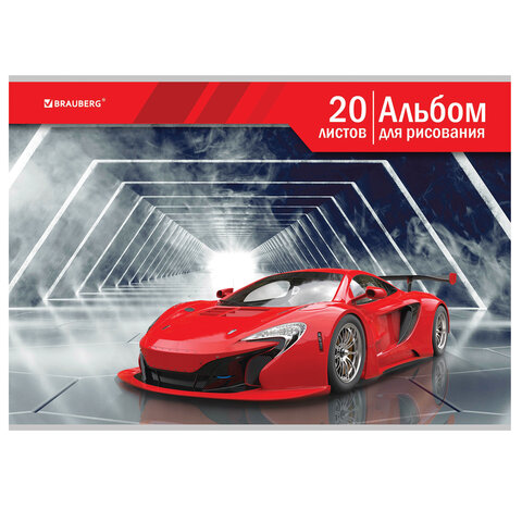 Альбом для рисования А4 20 л., скоба, обложка картон, BRAUBERG, 202х285 мм, "Автомир" (2 вида), 105604 - Image 2