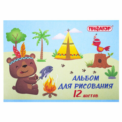 Альбом для рисования А4 12 л., скоба, обложка офсет, ПИФАГОР, 203х288 мм, "Пикник" (2 вида), 106688 - Image 3