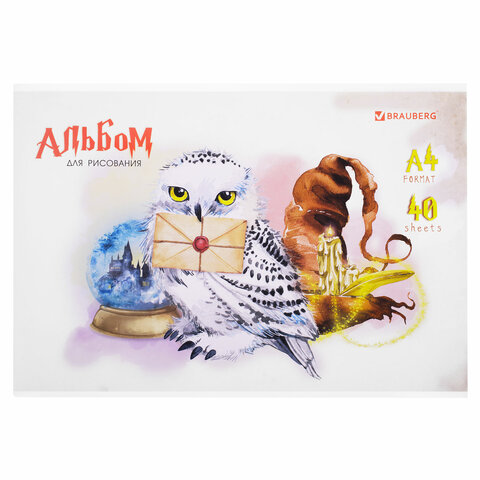 Альбом для рисования А4 40 л., скоба, обложка картон, BRAUBERG, 203х288 мм, "Магия" (2 вида), 106706 - Image 3