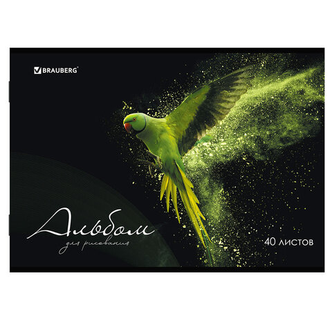 Альбом для рисования А4, 40 л., скоба, обложка картон, BRAUBERG, 205х290 мм, "Полёт" (2 вида), 106707 - Image 2