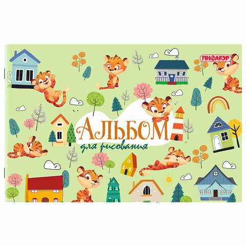 Альбом для рисования А4, 12 листов, скоба, обложка офсет, ПИФАГОР, 203х288 мм, "МИКС-1", 107100 - Image 5