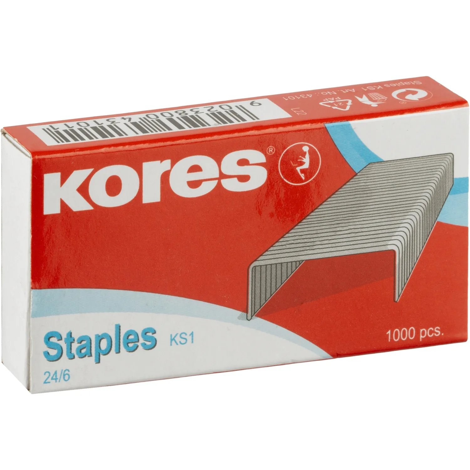 Скобы для степлера Kores №24/6 (никелир., 1000 шт.), опт - Image 2