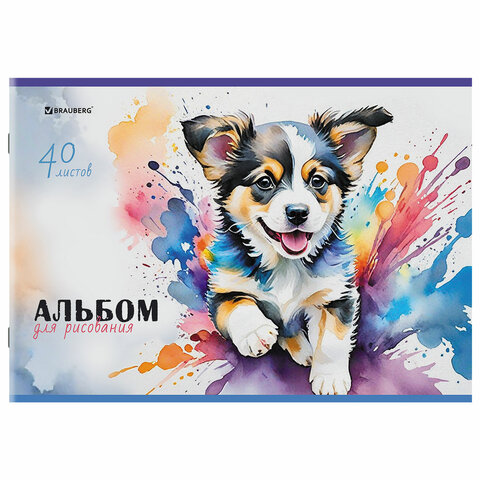 Альбом для рисования А4, 40 листов, скоба, обложка картон, BRAUBERG, 203х288 мм, "МИКС-1", 107114 - Image 3
